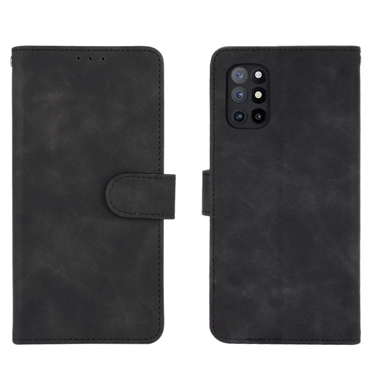 For OnePlus 8T Skin-touch PU Leather Wallet Case with Stand - Black