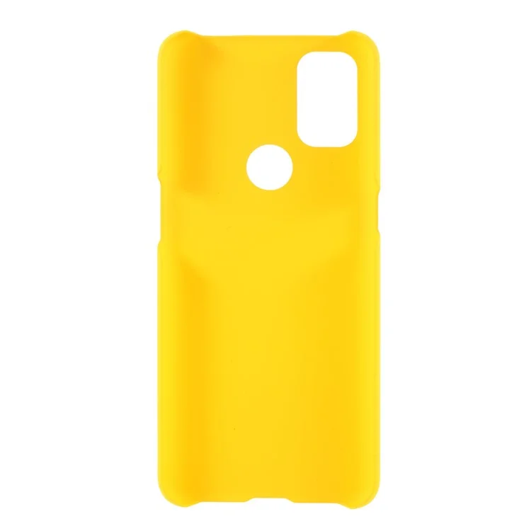 Casca de Plástico Rígido Emborrachado Para o Caso OnePlus Nord N10 5G - Amarelo