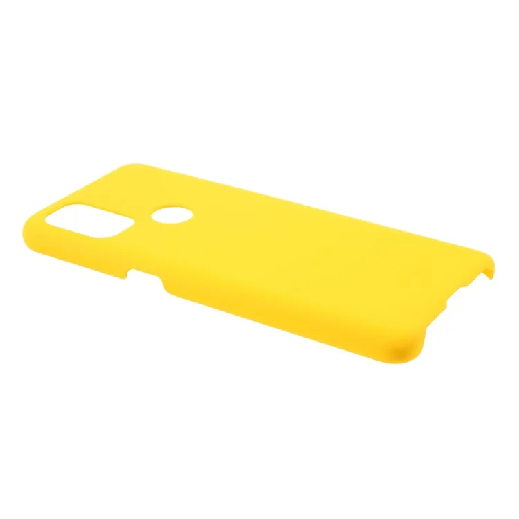 Casca de Plástico Rígido Emborrachado Para o Caso OnePlus Nord N10 5G - Amarelo