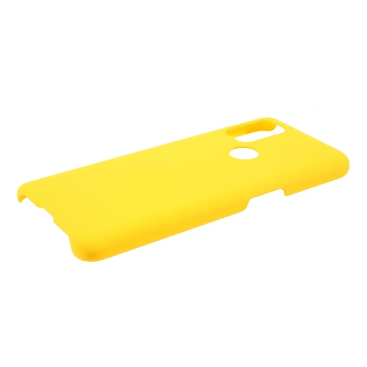 Casca de Plástico Rígido Emborrachado Para o Caso OnePlus Nord N10 5G - Amarelo