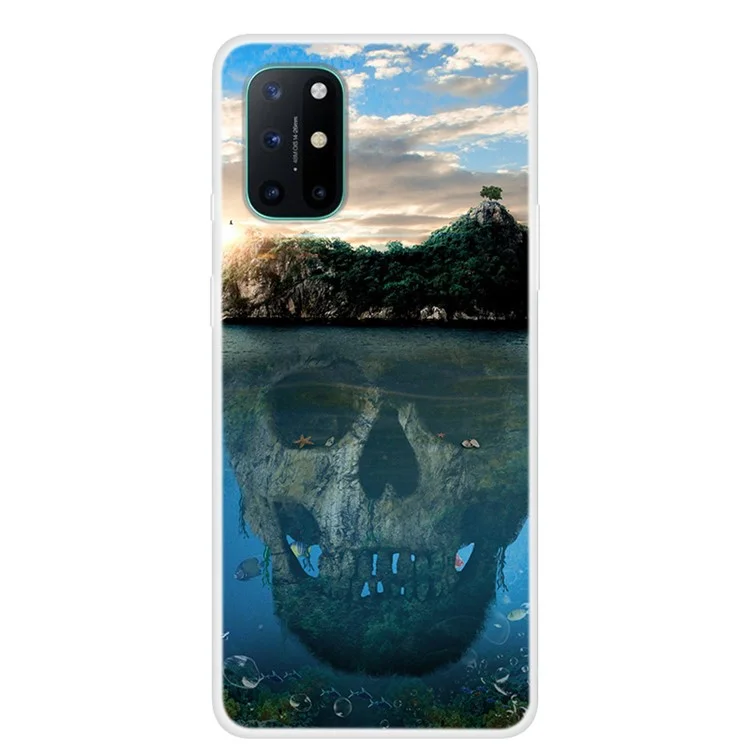 Pattern Printing TPU Phone Soft Case for OnePlus 8T - Skull