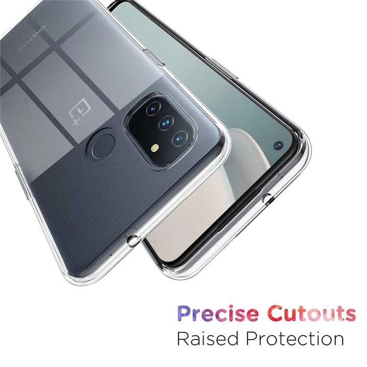 Custodia Crystal Clear anti-impronta digitale per OnePlus Nord N100, cover protettiva per telefono in TPU pelle morbida