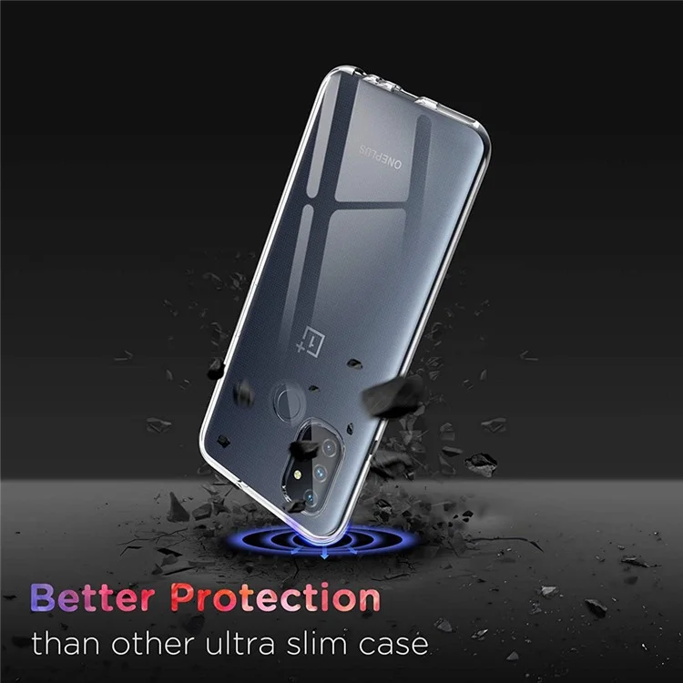 Custodia Crystal Clear anti-impronta digitale per OnePlus Nord N100, cover protettiva per telefono in TPU pelle morbida
