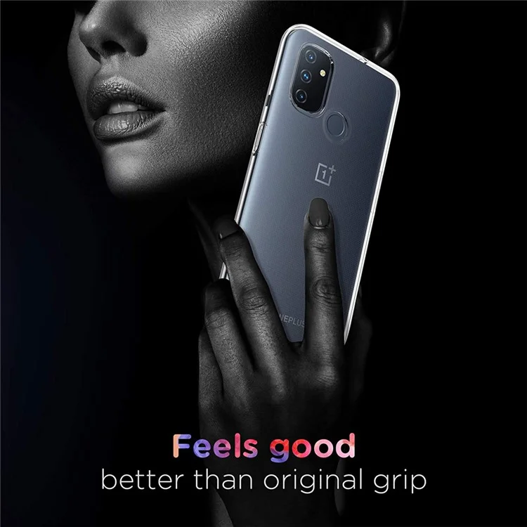 Custodia Crystal Clear anti-impronta digitale per OnePlus Nord N100, cover protettiva per telefono in TPU pelle morbida
