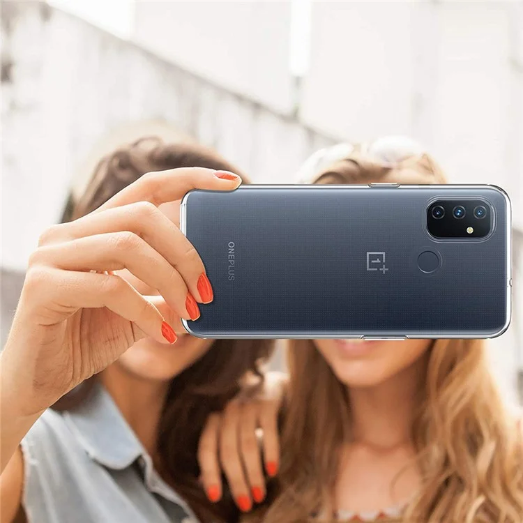 Custodia Crystal Clear anti-impronta digitale per OnePlus Nord N100, cover protettiva per telefono in TPU pelle morbida
