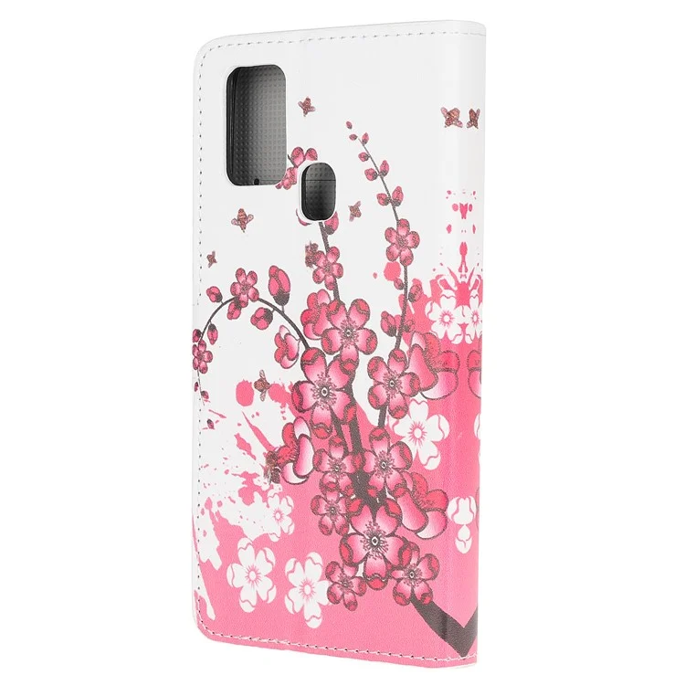 Phone Cover for OnePlus Nord N100 Pattern Printing Wallet Leather Case - Pink Flower