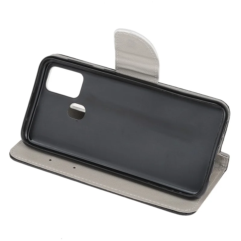 Gepatineerde Cross-Texture Protector voor OnePlus Nord N100 Lederen Portemonnee Hoesje - Groene Boom