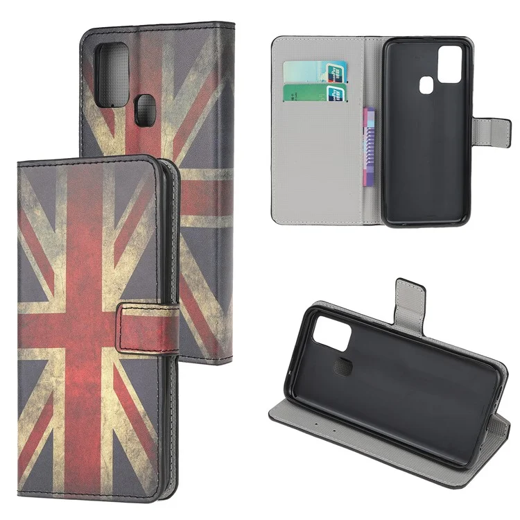 Cubierta Telefónica Para OnePlus Nord N10 5G Patrón de Impresión de Impresión de Cuero de Cuero Con Cáscara de Cuero - Bandera Retro Del Reino Unido