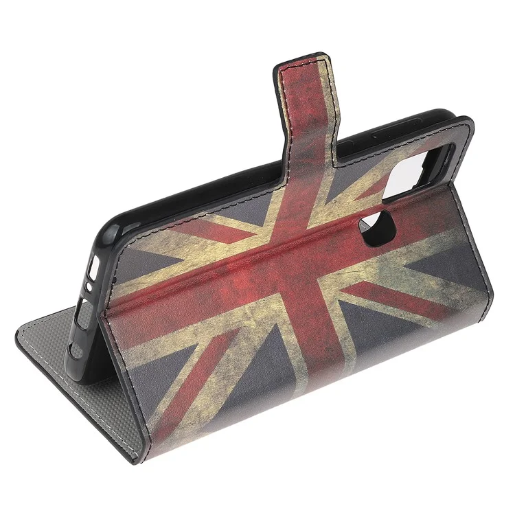 Cubierta Telefónica Para OnePlus Nord N10 5G Patrón de Impresión de Impresión de Cuero de Cuero Con Cáscara de Cuero - Bandera Retro Del Reino Unido