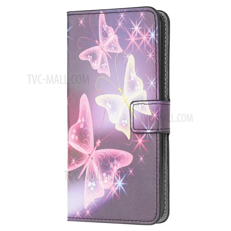 Cubierta Del Teléfono Para OnePlus Nord N10 5G Patrón Impresión De La Cartera De La Cartera - Mariposa Brillante