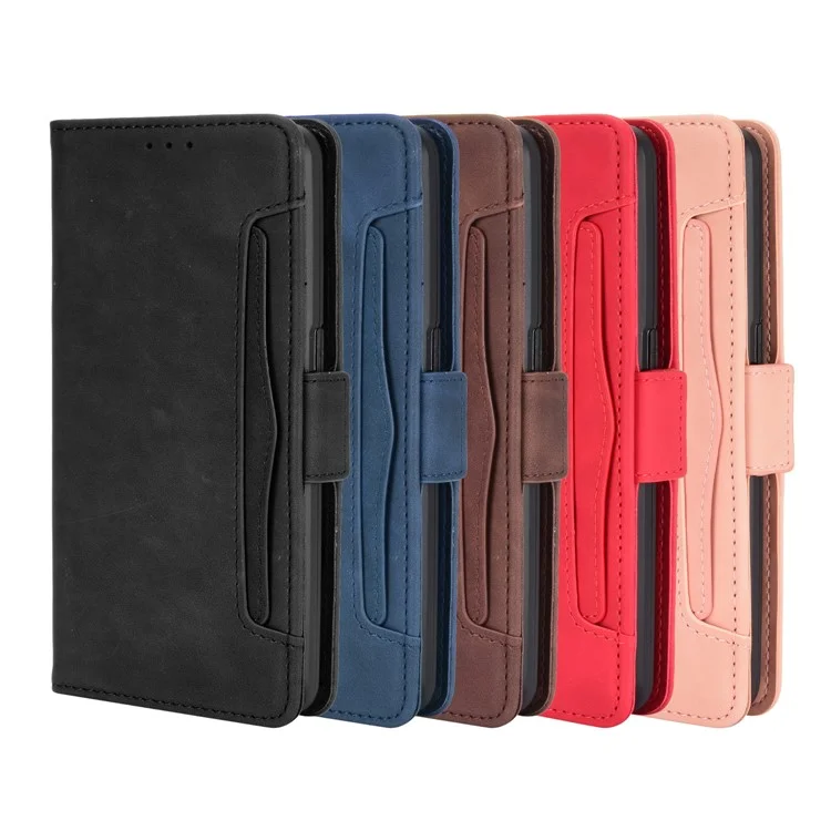 Funda de Teléfono Móvil con Múltiples Ranuras para Tarjetas y Cartera de Cuero para OnePlus Nord N10 5G - Negro