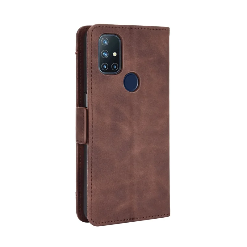 Multiple Card Slots Leather Wallet Mobile Phone Case for OnePlus Nord N10 5G - Brown