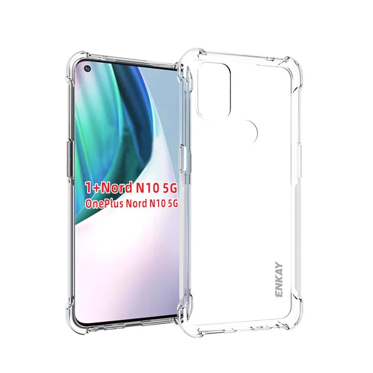 Hat-prince Enkay Shockproofparf Clear TPU Téléphone Couvercle Anti-slip Pour OnePlus Nord N10 5G