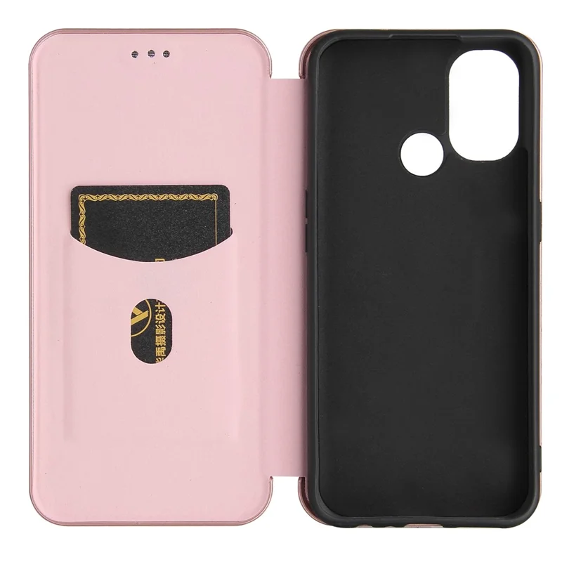 Auto-absorbed Anti-scratch Carbon Fiber Texture Covering for OnePlus Nord N100 Leather Phone Case - Pink