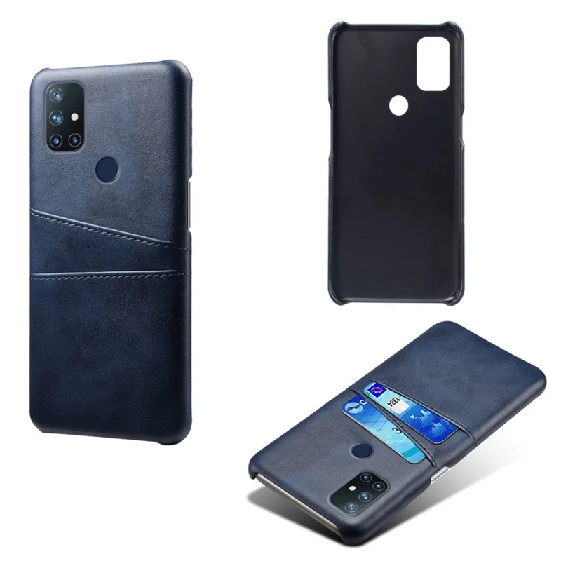PC + PU Leather Coated Case with Dual-Card Slots for OnePlus Nord N10 5G - Blue