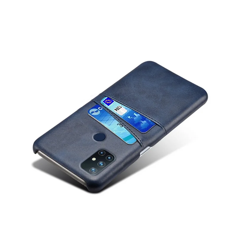 PC + PU Leather Coated Case with Dual-Card Slots for OnePlus Nord N10 5G - Blue