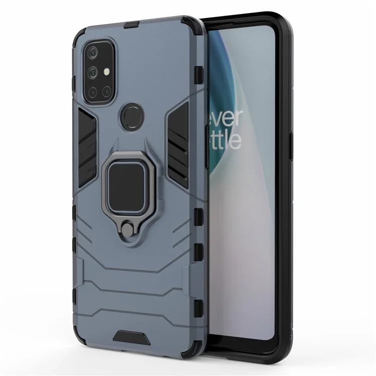 Cool Guard 2-в-1 Держатель Кольца Kickstand Для Oneplus Nord N10 5g пк Гибридный Корпус TPU - Синий