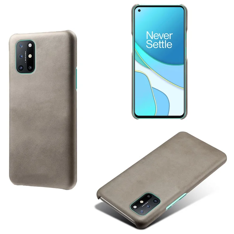 PU Leather Coated PC-telefoonhoesje voor OnePlus 8T beschermer - Grijs