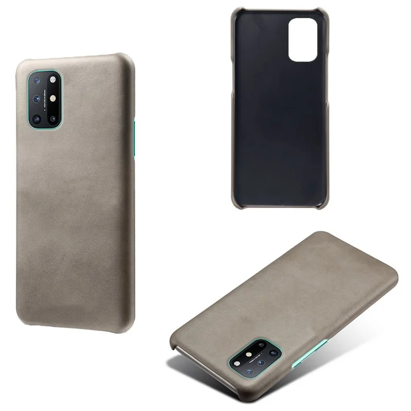 PU Leather Coated PC-telefoonhoesje voor OnePlus 8T beschermer - Grijs