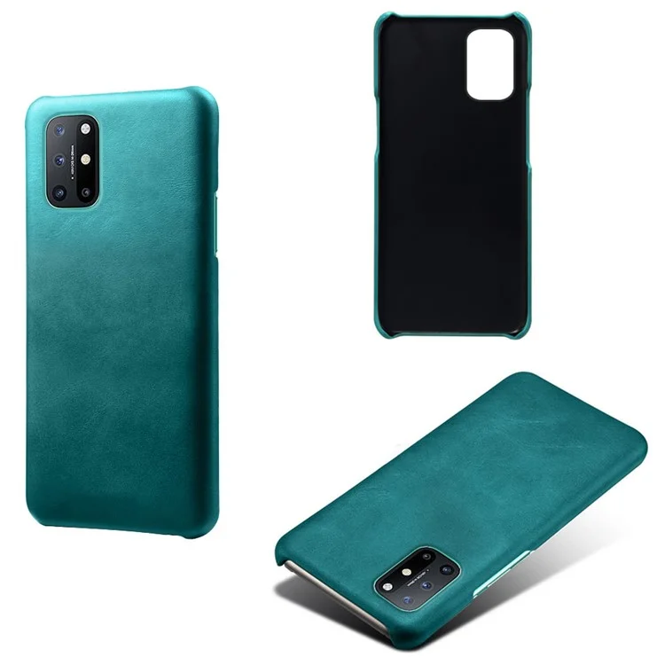 PU Lederbeschichtete PC -telefonhülle Für OnePlus 8T Protector Shell - Grün