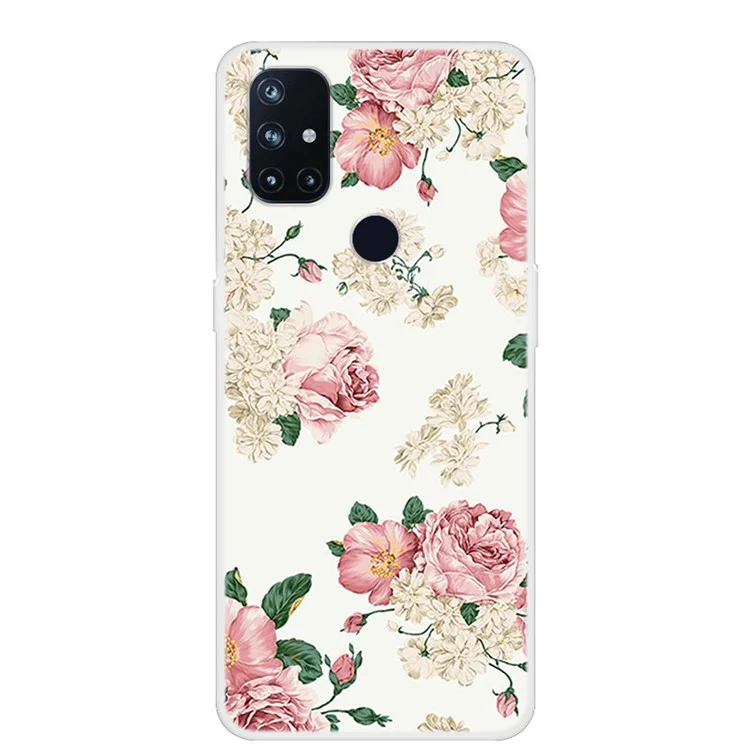 Funda de teléfono con estampado de patrones de TPU para OnePlus Nord N10 5G - Flor hermosa