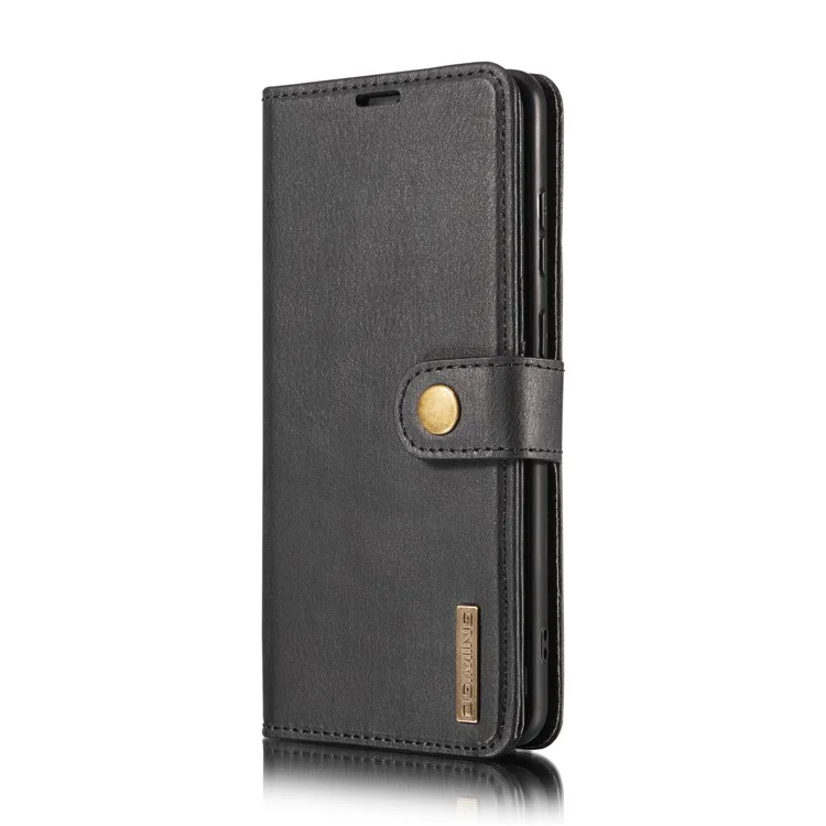 DG.MING Wallet Split Leather Cover Detachable 2-in-1 PC Back Case for OnePlus 8T - Black