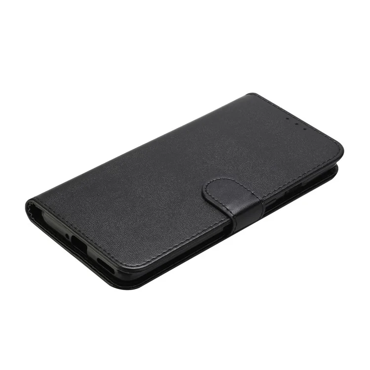 Solid Color Leather Protective Shell Stand Wallet Magnetic Closure Flip Case for OnePlus 8T - Black