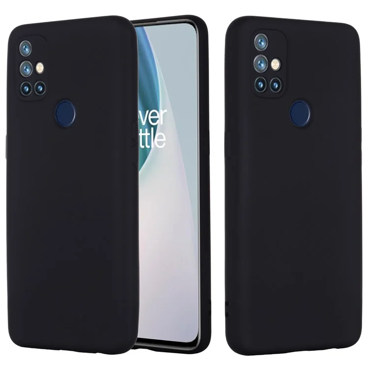 Shockproof Soft Liquid Silicone Phone Case for OnePlus Nord N10 5G - Black