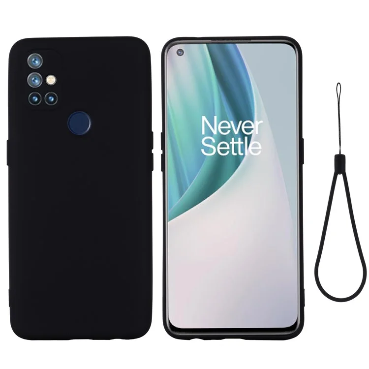 Shockproof Soft Liquid Silicone Phone Case for OnePlus Nord N10 5G - Black