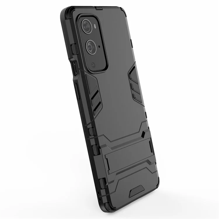 2 in 1 Kickstand Plastic + TPU Hybrid Cover for OnePlus 9 Pro - Black