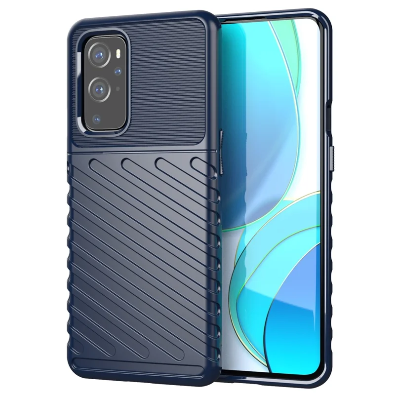 Thunder Series Twill Texture TPU Cover for OnePlus 9 Pro Protective Case - Blue