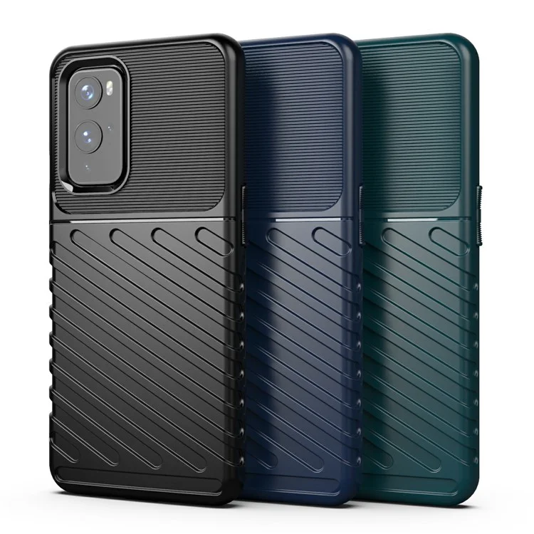 Thunder Series Twill Texture TPU Protezione Custodia per OnePlus 9 (Versione EU / US) - Nero