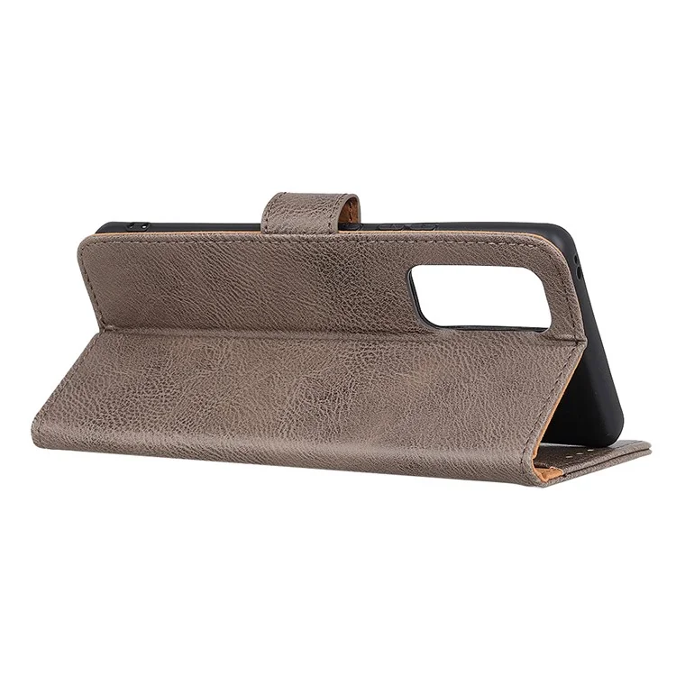 KHAZNEH Retro Style Leder Schutzhülle Brieftasche Standhülle für OnePlus 9 (EU / US Version) - Khaki