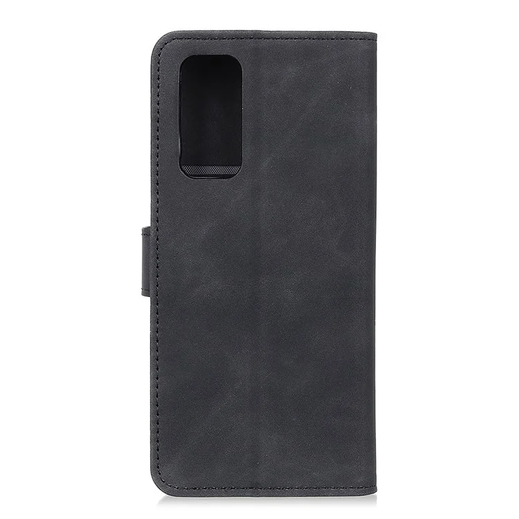 KHAZNEH Retro Style Folio Flip Leather Mobile Phone Wallet Stand Cover Case für OnePlus 9 (EU / US Version) - Schwarz