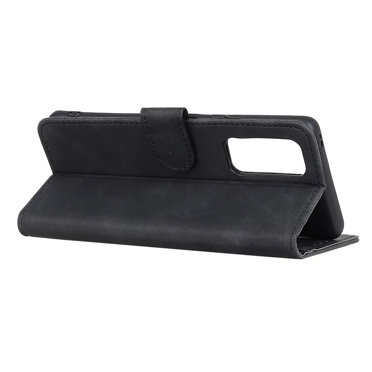 KHAZNEH Retro Style Folio Flip Leather Mobile Phone Wallet Stand Cover Case für OnePlus 9 (EU / US Version) - Schwarz