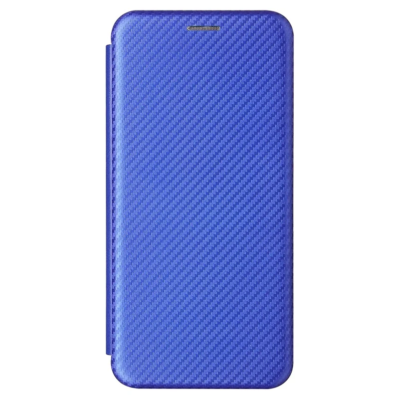 For OnePlus 9 (EU / US Version) Carbon Fiber Magnetic Suction Leather Shell with Card Holder - Blue