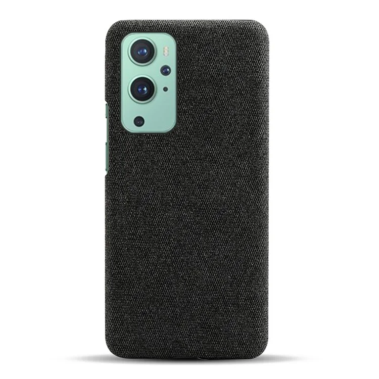 Ksq Tissu Texture en Plastique Dos Pour Oneplus 9 (ue / Version Américaine) - le Noir