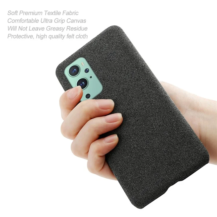 KSQ Cloth Texture Plastic Back Case for OnePlus 9 (EU / US Version) - Black