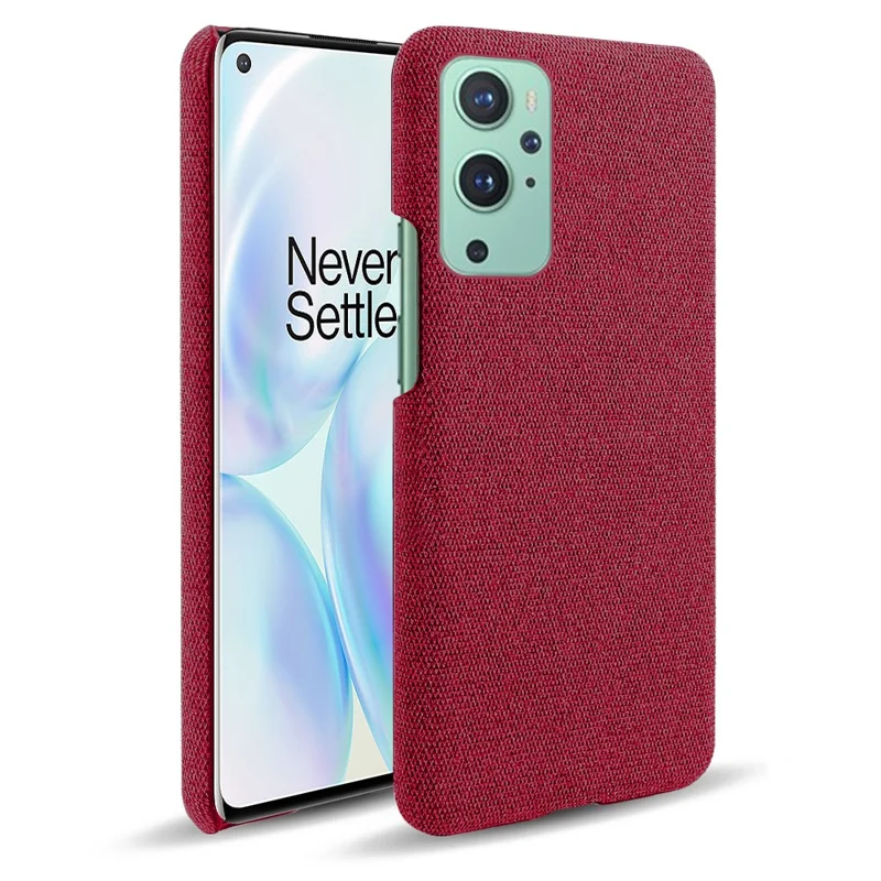 KSQ Cloth Texture Plastic Back Case for OnePlus 9 (EU / US Version) - Red