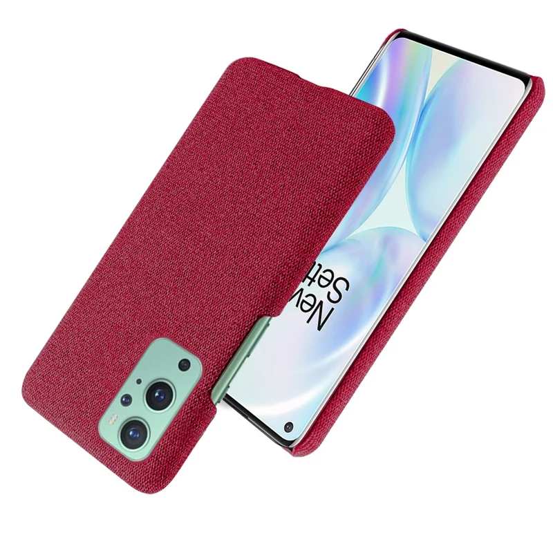 KSQ Cloth Texture Plastic Back Case for OnePlus 9 (EU / US Version) - Red