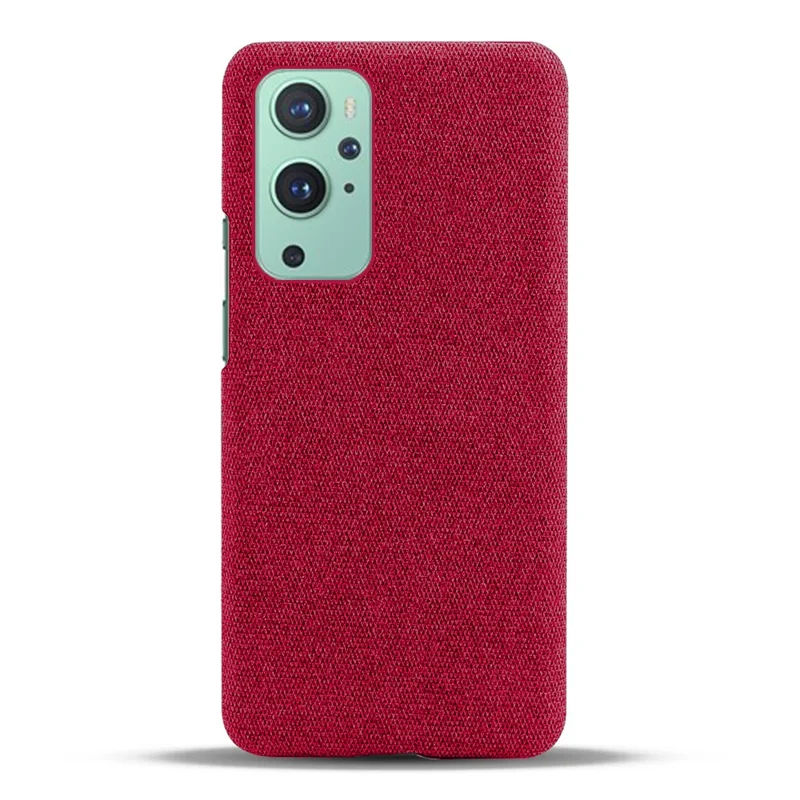 KSQ Cloth Texture Plastic Back Case for OnePlus 9 (EU / US Version) - Red