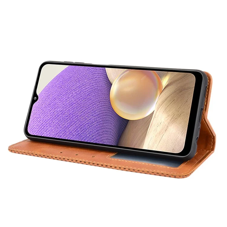 Custodia per Telefono Magnetica in Stile Vintage con Supporto per OnePlus 9 (Versione EU / US) - Marrone