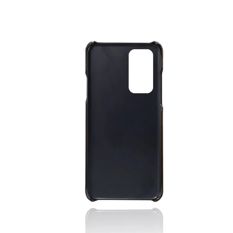 KSQ PU Lederbeschichtete PC -telefonhülle Für OnePlus 9 (EU / US -version) Protektorschale - Schwarz