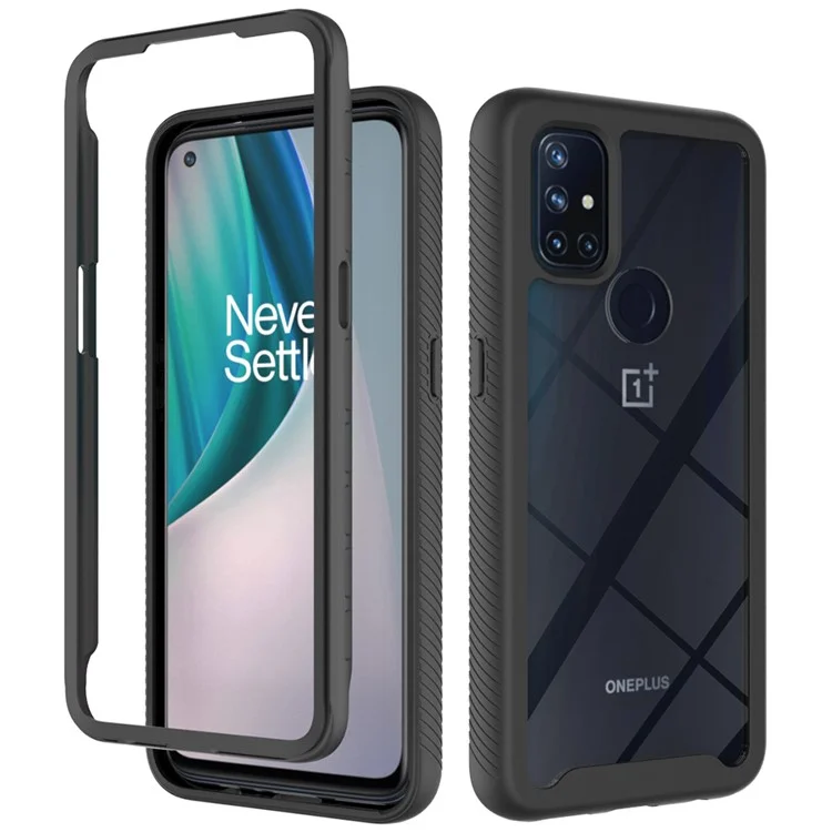 TPU + PC Hybrid Case Full Coverage Protection for OnePlus Nord N10 5G - Negro