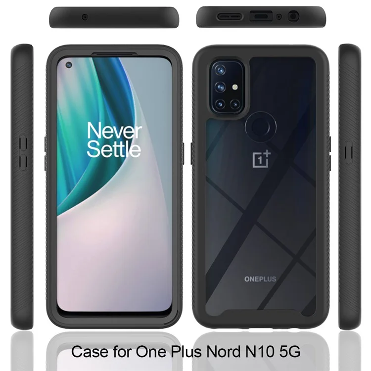 TPU + PC Hybrid Case Full Coverage Protection for OnePlus Nord N10 5G - Negro