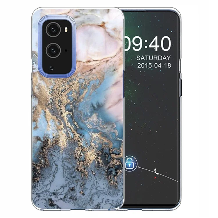 Soft TPU Schockdes Marmormuster Telefon Zurück -deckhülle Für OnePlus 9 Pro - Stil T