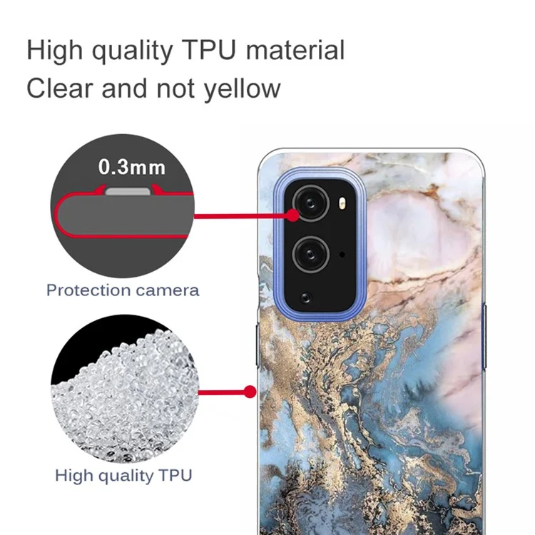 Capa de Capa de Barro de Mármore à Prova de Choque de TPU Suave Para o OnePlus 9 Pro - Estilo T