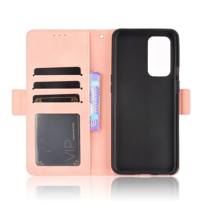 For OnePlus 9 Pro Full Protection Leather Wallet Protective Case with Multiple Card Slots Design - Pink