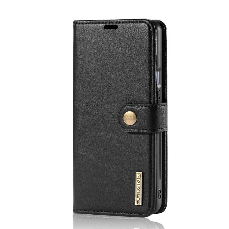 DG.MING Per OnePlus 9 (versione EU/USA) Custodia protettiva per telefono Staccabile 2 in 1 Guscio in pelle antishock con Flip Cover con Portafoglio - Nero