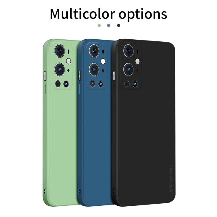 Pinwuyo Soft Silicone Protective Custodia Per Cellulare Per Telefono Per OnePlus 9 Pro - Blu